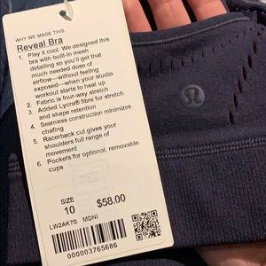 Lululemon reveal bra size 10 midnight navy NWT
